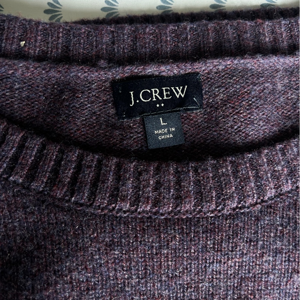 J. Crew Factory Men's Deep Purple Crewneck Sweater